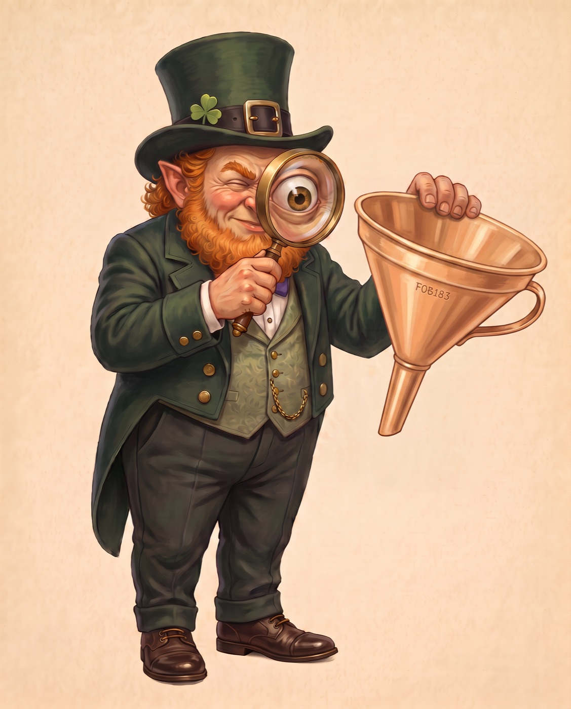 The Butler examining a funnel through a magnifying glass to diagnose where the narrative slips.