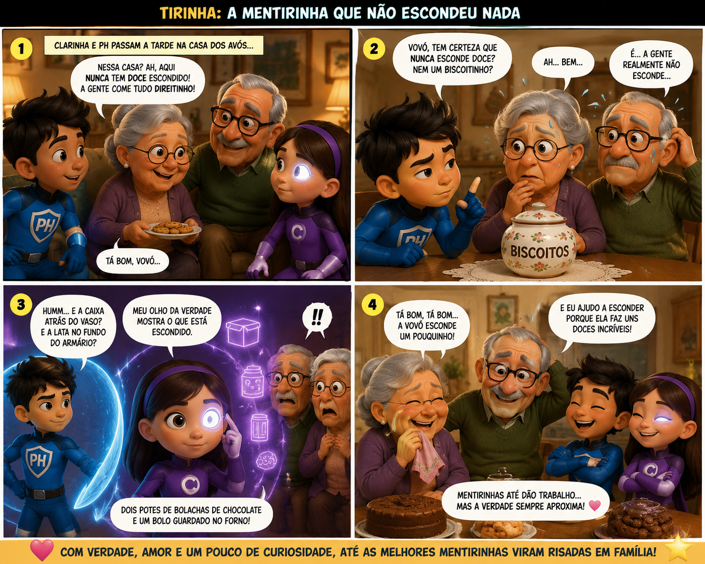 Generated strip: the little lie that hid nothing